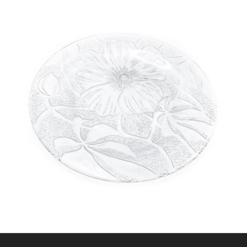 Vintage glass floral dinnerware 10 plates